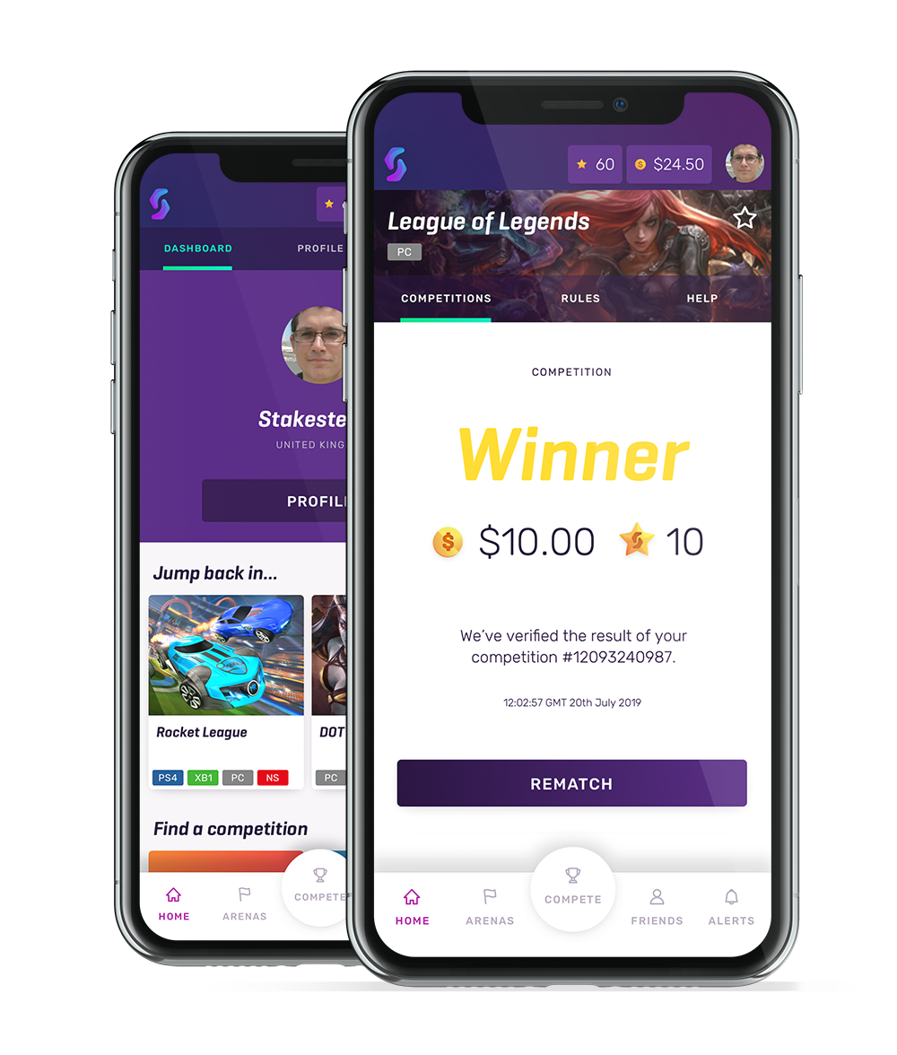 You're a winner - a mockup of the Stakester app